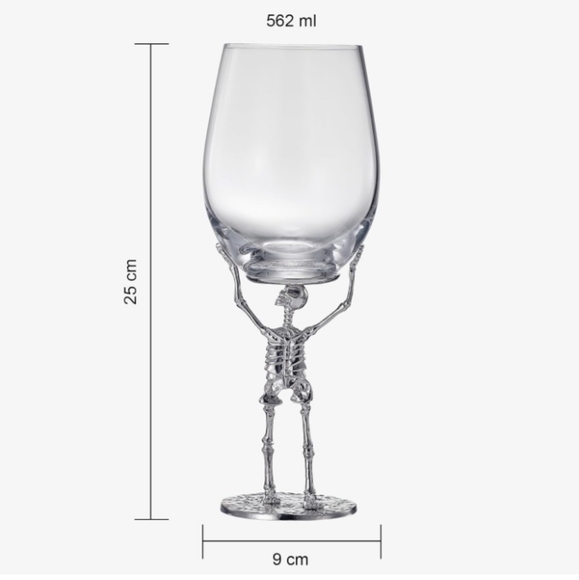 🆕 Well Dressed Home Set of 2 Wine Glasses, Halloween Skeleton Hand Wine Glasses - Picture 3 of 12
